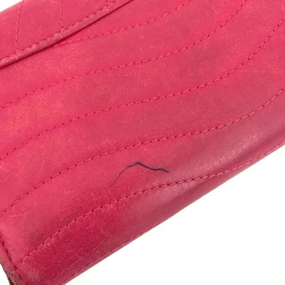 642340BS (X5) Louis Vuitton Wallet Long New Wave Pink Leather - Picture 5 of 10